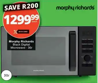Checkers Hyper Morphy Richards Black Digital Microwave offer