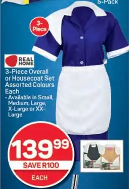 Pick n Pay REAL HOME Overall or Housecoat Set Assorted Colours offer