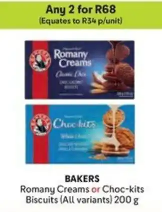 Makro BAKERS Romany Creams or Choc-kits Biscuits offer