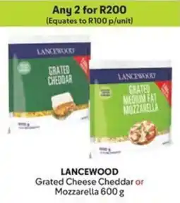 Makro LANCEWOOD Grated Cheese Cheddar or Mozzarella offer
