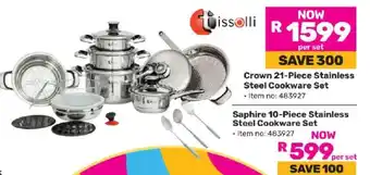 Game Crown 21-Piece Stainless Steel Cookware Set offer