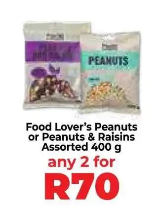 Food Lover's Market Food Lover’s Peanuts or Peanuts & Raisins Assorted 400 g offer