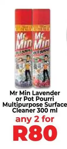Food Lover's Market Mr Min Lavender or Pot Pourri Multipurpose Surface Cleaner 300 ml offer