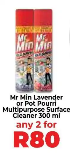 Food Lover's Market Mr Min Lavender or Pot Pourri Multipurpose Surface Cleaner 300 ml offer