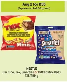 Makro NESTLÉ Bar One, Tex, Smarties or KitKat Mini Bags offer
