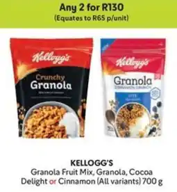 Makro KELLOGG'S Granola Fruit Mix, Granola, Cocoa Delight or Cinnamon offer