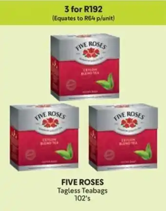 Makro FIVE ROSES Tagless Teabags offer