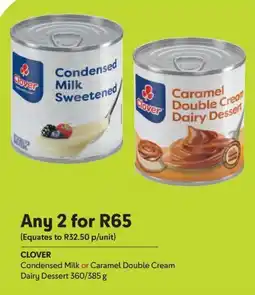 Makro CLOVER Condensed Milk or Caramel Double Cream Dairy Dessert offer