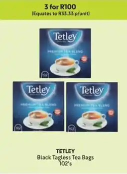 Makro TETLEY Black Tagless Tea Bags offer