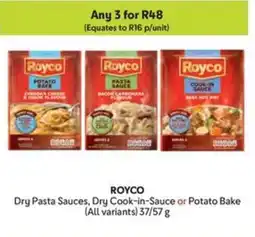 Makro ROYCO Dry Pasta Sauces, Dry Cook-in-Sauce or Potato Bake offer