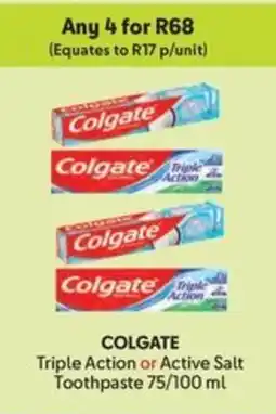 Makro COLGATE Triple Action or Active Salt Toothpaste offer