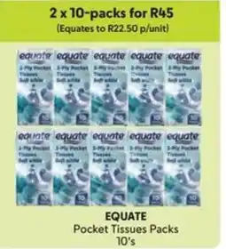 Makro EQUATE Pocket Tissues Packs offer