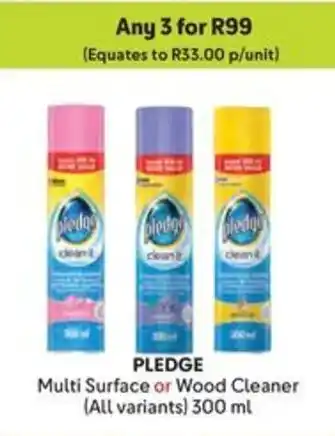 Makro PLEDGE Multi Surface or Wood Cleaner offer