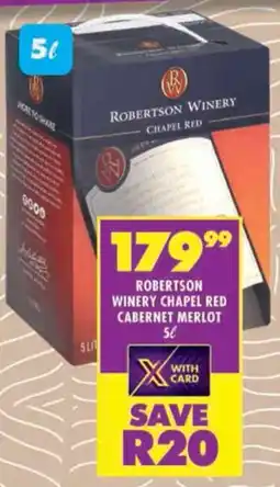 Shoprite Robertson winery chapel red cabernet merlot offer