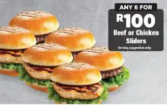 OK Foods Beef or Chicken Sliders offer