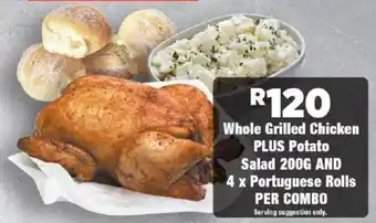 OK Foods Whole Grilled Chicken PLUS Potato Salad AND Portuguese Rolls offer