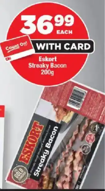 OK Foods Eskort Streaky Bacon offer