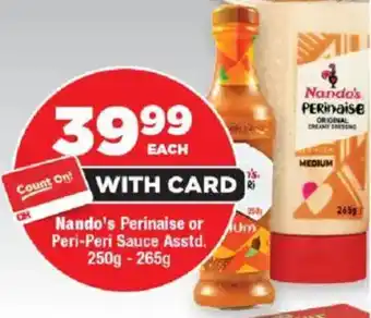 OK Foods Nando's Perinaise or Peri-Peri Sauce Asstd. offer