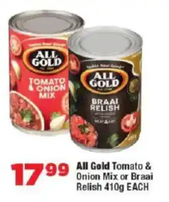 OK Foods All Gold Tomato & Onion Mix or Braai Relish offer