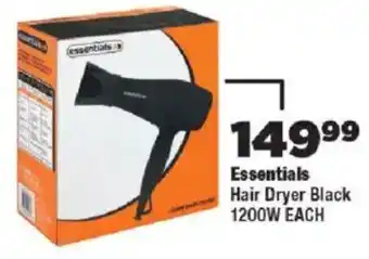 OK Foods Essentials Hair Dryer Black 1200W offer