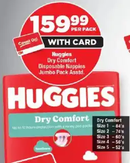 OK Foods Huggies Dry Comfort Disposable Nappies Jumbo Pack Asstd. offer