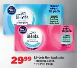 OK Foods Lil-Lets Non Applicator Tampons Asstd. offer