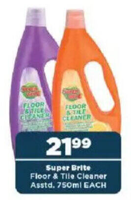Super Brite Floor & Tile Cleaner Asstd. 750 ml offer at OK Foods
