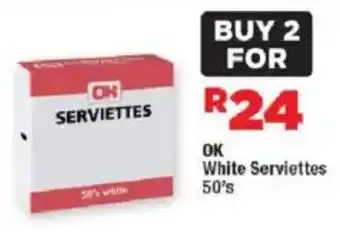 OK Foods OK White Serviettes offer