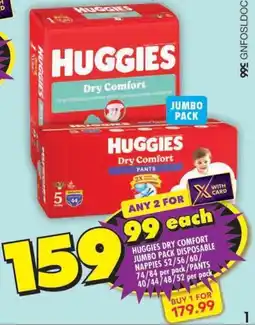 Shoprite Huggies dry comfort jumbo pack disposable nappies/ pants offer