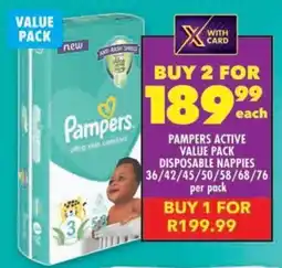 Shoprite Pampers active value pack disposable nappies offer