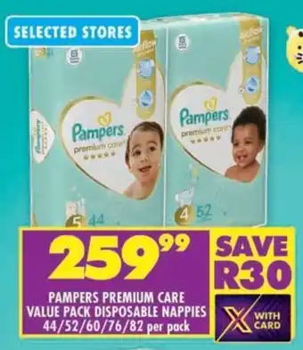 Shoprite Pampers premium care value pack disposable nappies offer