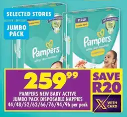 Shoprite Pampers new baby active jumbo pack disposable nappies offer