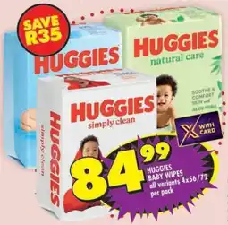 Shoprite Huggies baby wipes all variants offer