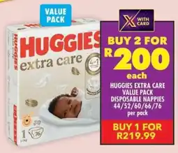 Shoprite Huggies extra care value pack disposable nappies offer