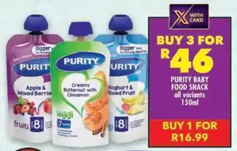 Shoprite Purity baby food snack offer