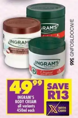 Shoprite Ingram's body cream offer