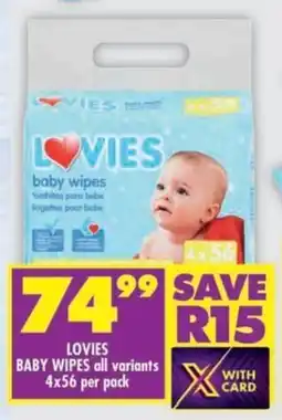 Shoprite Lovies baby wipes all variants offer