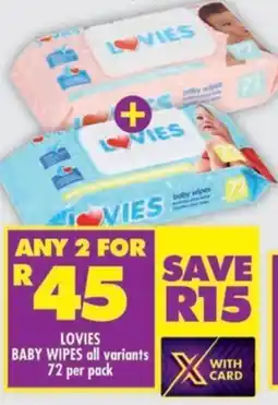 Shoprite Lovies baby wipes all variants offer