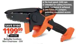 Checkers Hyper Schultz Cordless Mini Chainsaw offer