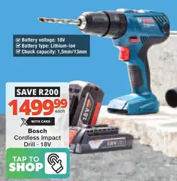 Checkers Hyper Bosch Cordless Impact Drill offer