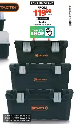 Checkers Hyper Tactix Plastic Toolbox offer