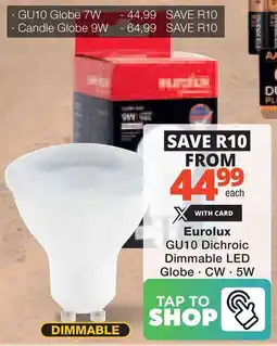 Checkers Hyper Eurolux GU10 Dichroic Dimmable LED Globe offer