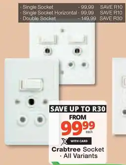 Checkers Hyper Crabtree Socket offer