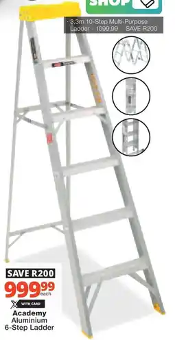 Checkers Hyper Academy Aluminium 6-Step Ladder offer