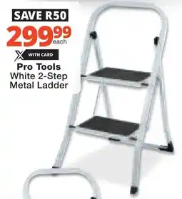 Checkers Hyper Pro Tools White 2-Step Metal Ladder offer