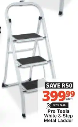 Checkers Hyper Pro Tools White 3-Step Metal Ladder offer