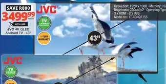 Checkers Hyper JVC 43" 4K QLED Android TV offer