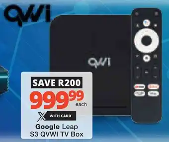 Checkers Hyper Google Leap S3 QVWI TV Box offer