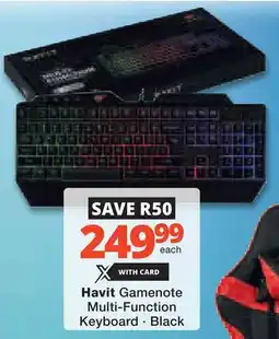 Checkers Hyper Havit Gamenote Multi-Function Keyboard offer