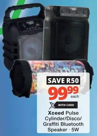 Checkers Hyper Xceed Pulse Cylinder/ Disco/ Graffiti Bluetooth Speaker offer